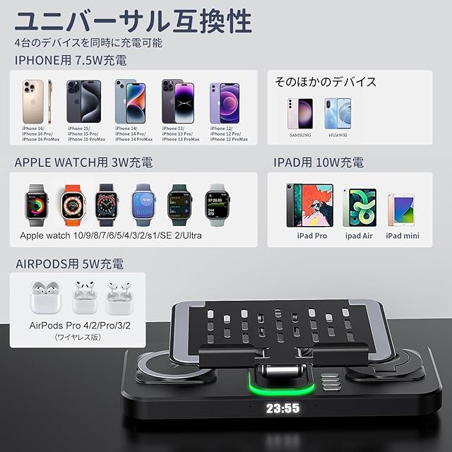 GLILAVOX 6in1 ワイヤレス充電器 Compatible with iPhone 16 pro max