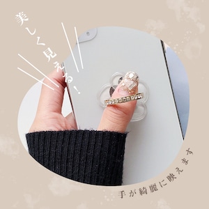 hassliebe クリア スマホリング 透明 ダイヤモンド 風 宝石 ジュエリー レディース インスタ映え おしゃれ キラキラ かわいい ホールドリング 落下防止 スマ