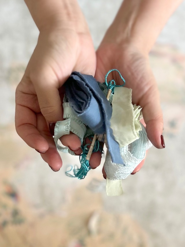 【いろいろリボンセット】青系リボン ＋レース／ハンドメイド・ギフト包装に・贈り物にも・作品作りにも／全6種入り（※一部店舗限定素材入り）