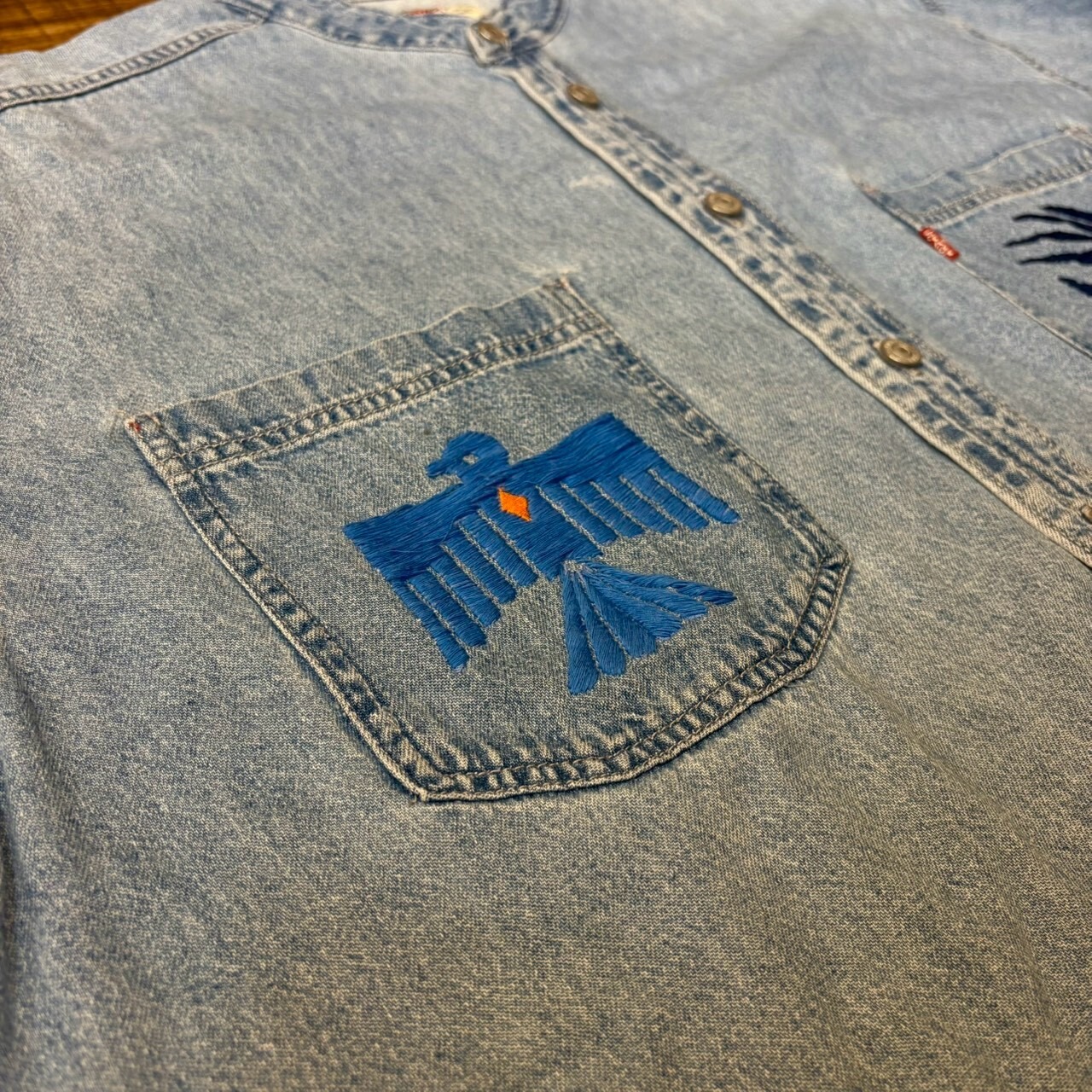 ナスングワム【Nasngwam】Indian motif Denim Shirt　Lサイズ - 3