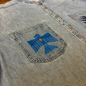 ナスングワム【Nasngwam】Indian motif Denim Shirt　Lサイズ