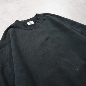 90s JERZEES TEE  sweatshirt solid black "made in USA" XL 古着