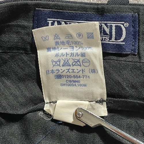 90s ランズエンド ブラックレーヨンスラックス ポルトガル製 【W31】 詳細写真5