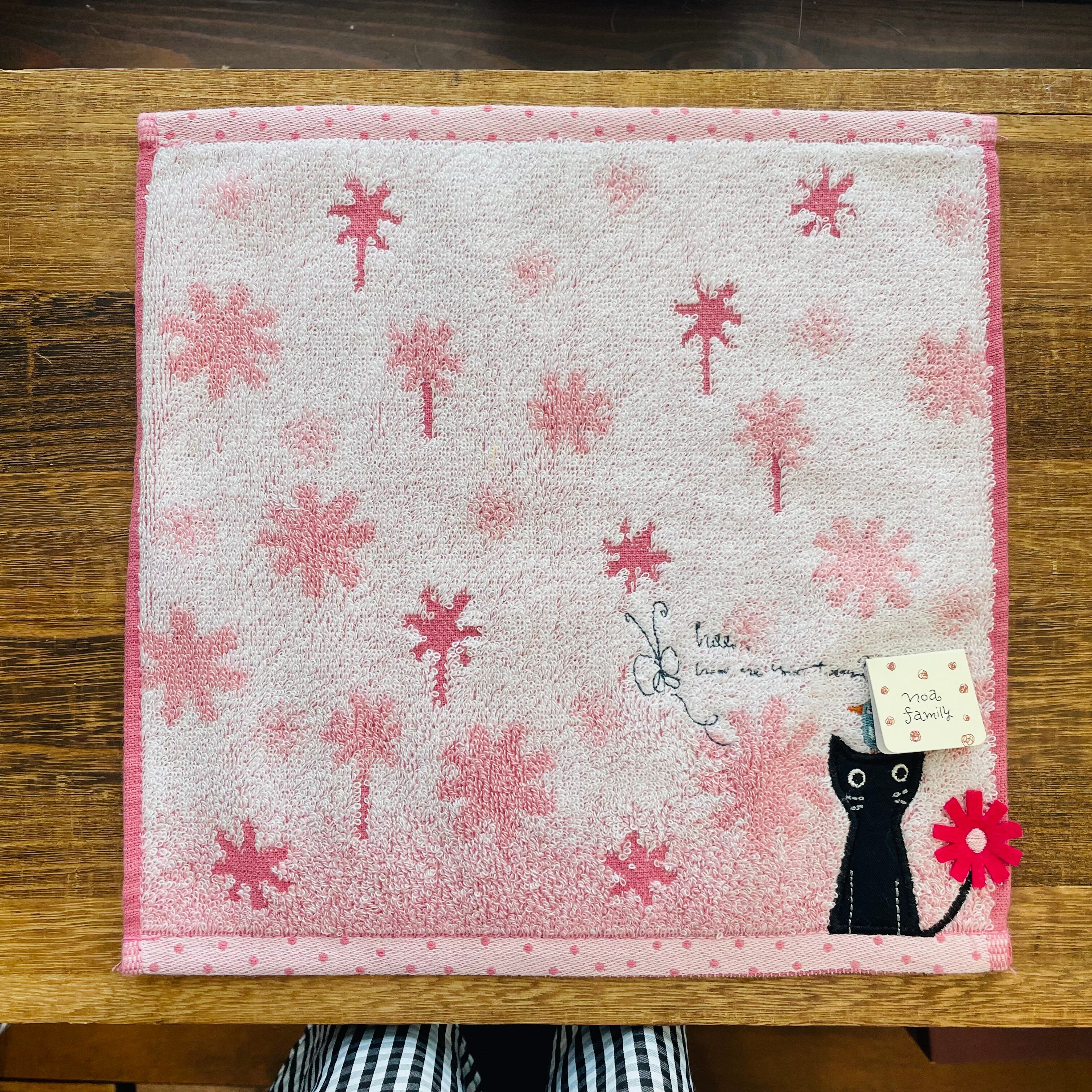 タオルハンカチ|ポポキャット ハンドタオル 猫雑貨 猫柄 猫グッズ 甘撚糸 ふわふわ プレゼント プチギフト 贈り物