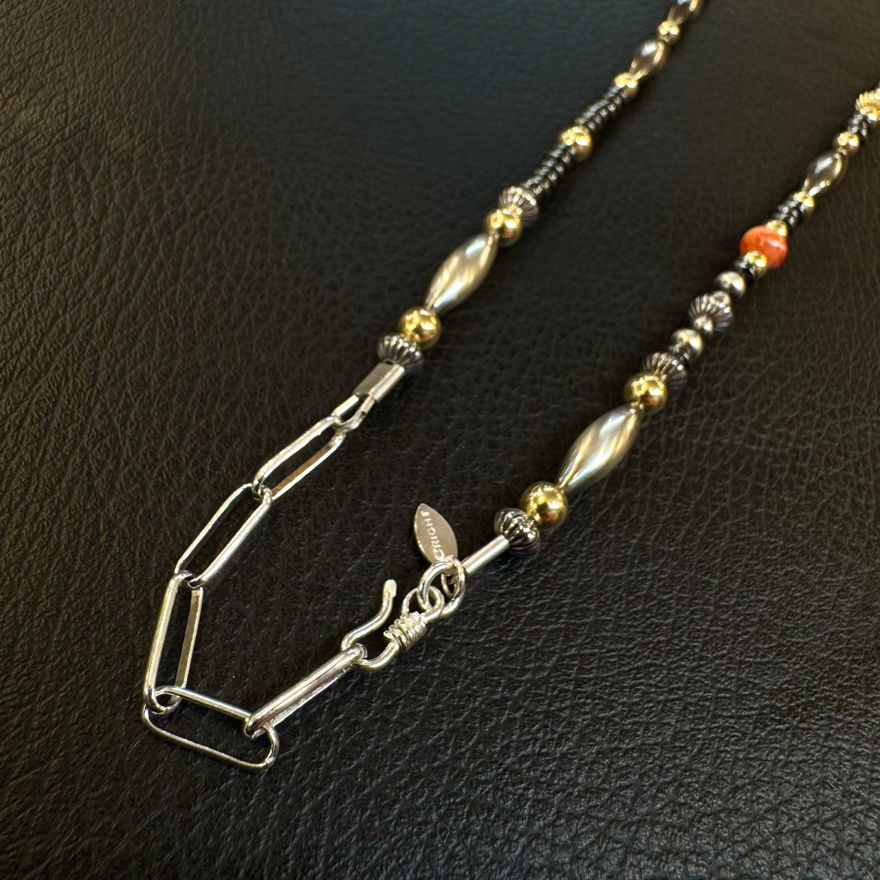 ブライト（Bright）ネックレス（Wave S Hematite）桃珊瑚 55〜60cm - 4