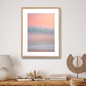 Silent Mirage｜幻想的なヤシの木と淡い光のアートポスター｜静寂と癒しのミニマルインテリアに最適A3ポスター