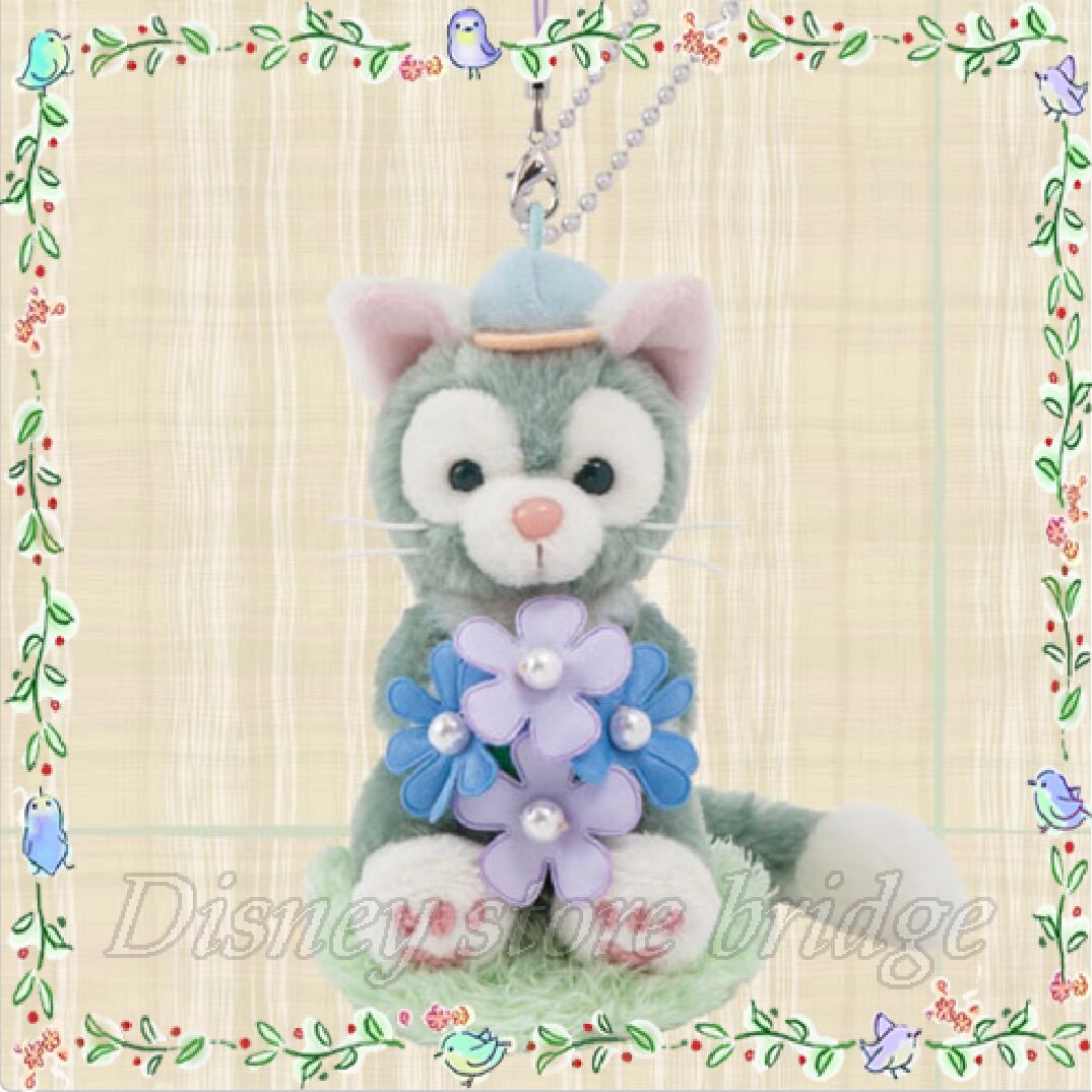ぬいぐるみストラップ ジェラトーニ スプリングインブルーム グッズ 2021 ディズニーシー 限定 お土産 春 ぬいスト お花 キャップ 帽子