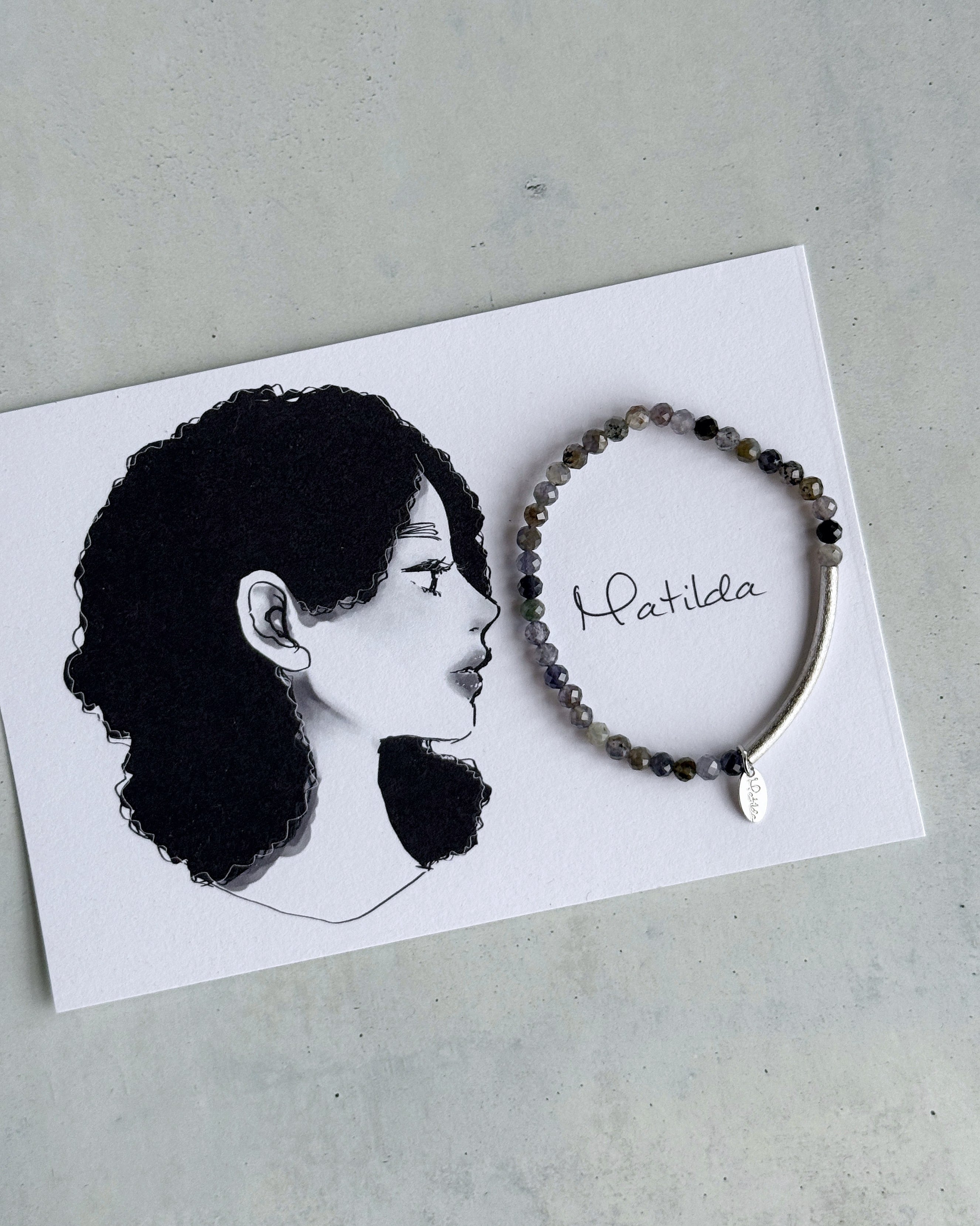 【再販】Tube & stone bracelet(サンストーン・アイオライト)