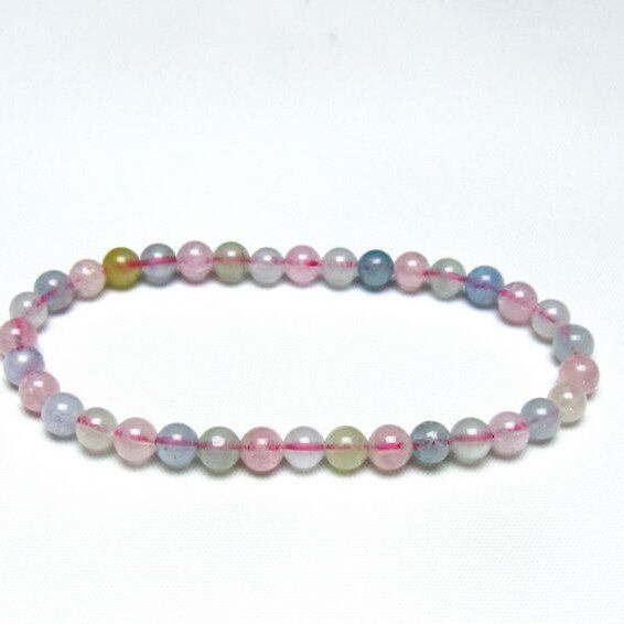 ミックスカラーベリル ブレスレット 5mm 一点物 メール便可 [M便 1/10] 111-48775