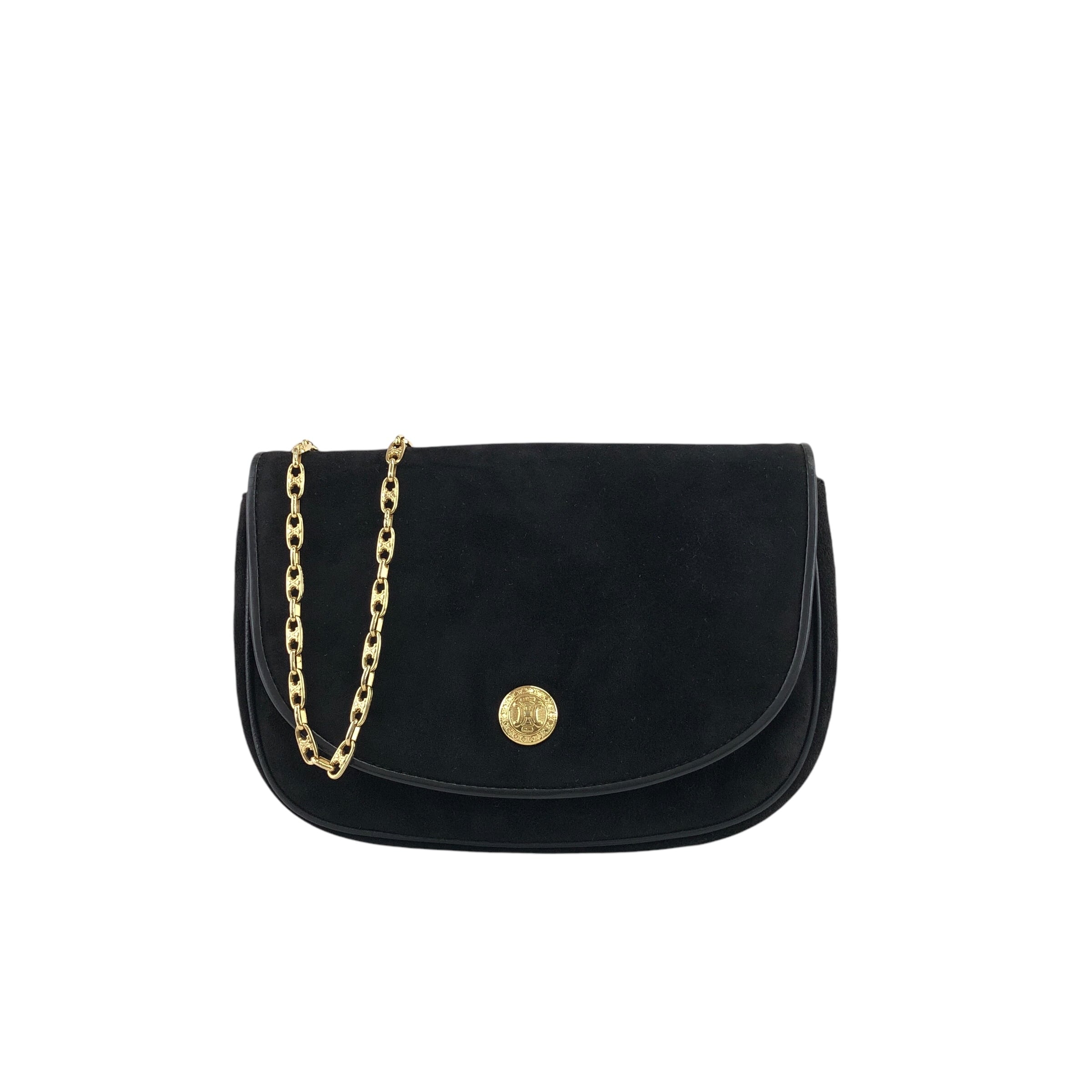 CELINE セリーヌ ショルダーバッグ ブラック トリオンフ ベロア CELINE セリーヌ ショルダーバッグ ブラック トリオンフ ベロア