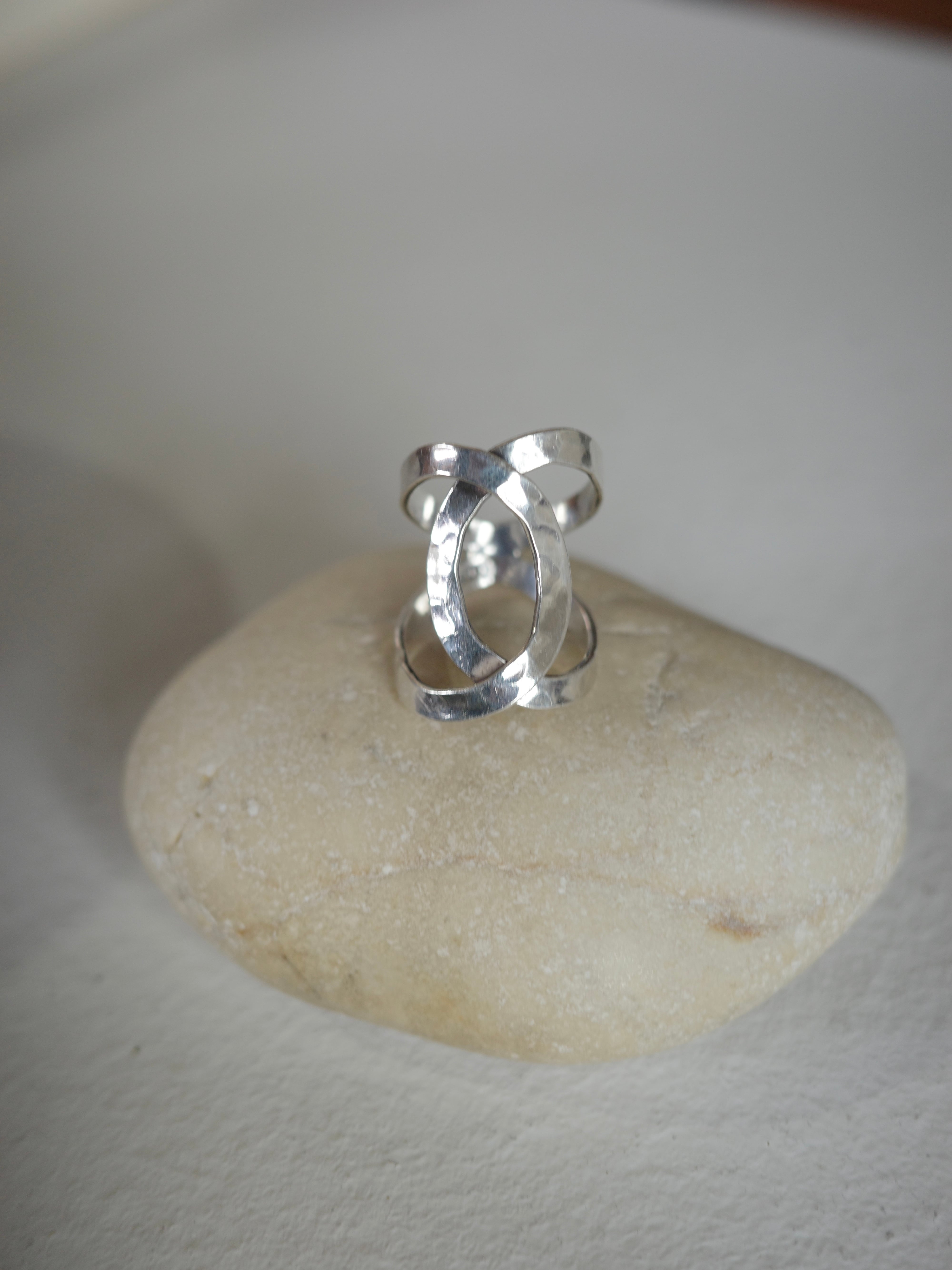 <vintage silver925>entwined wide ring