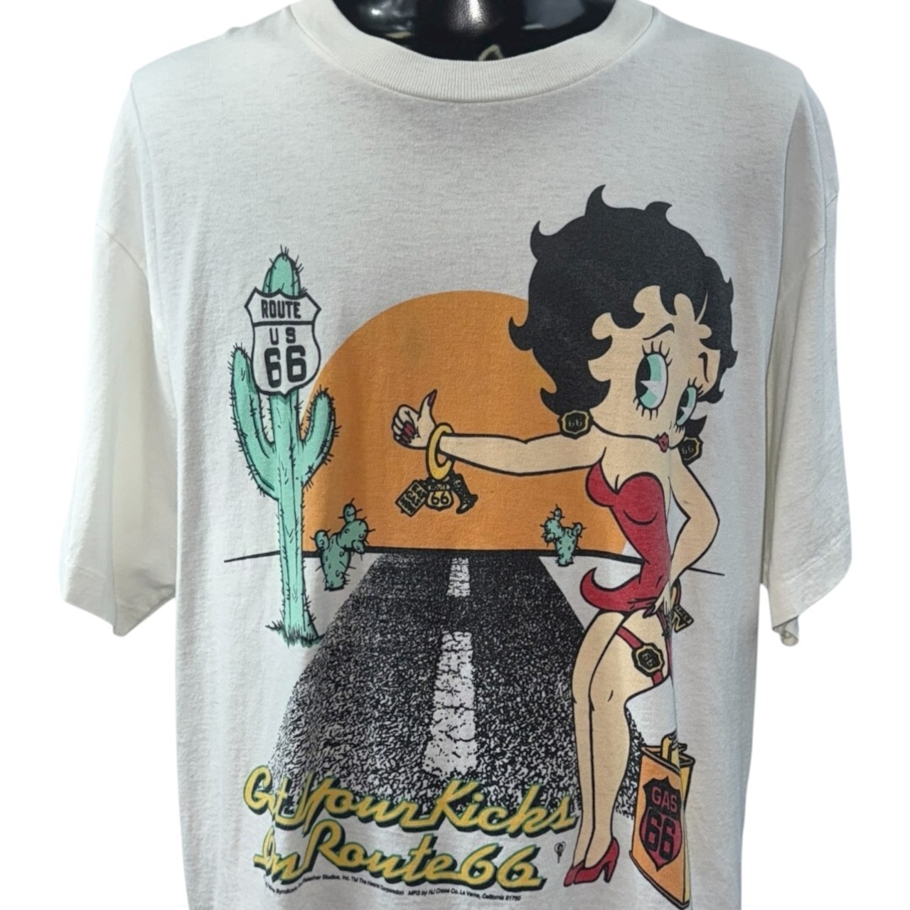 【BETTY BOOP】ベティブープ ルート66 プリント Tシャツ USA製 XL