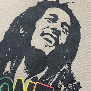 【ZION】ボブマーリー プリント パーカー スウェット プルオーバー フーディー 3L レゲエ ベージュ bob marley 古着