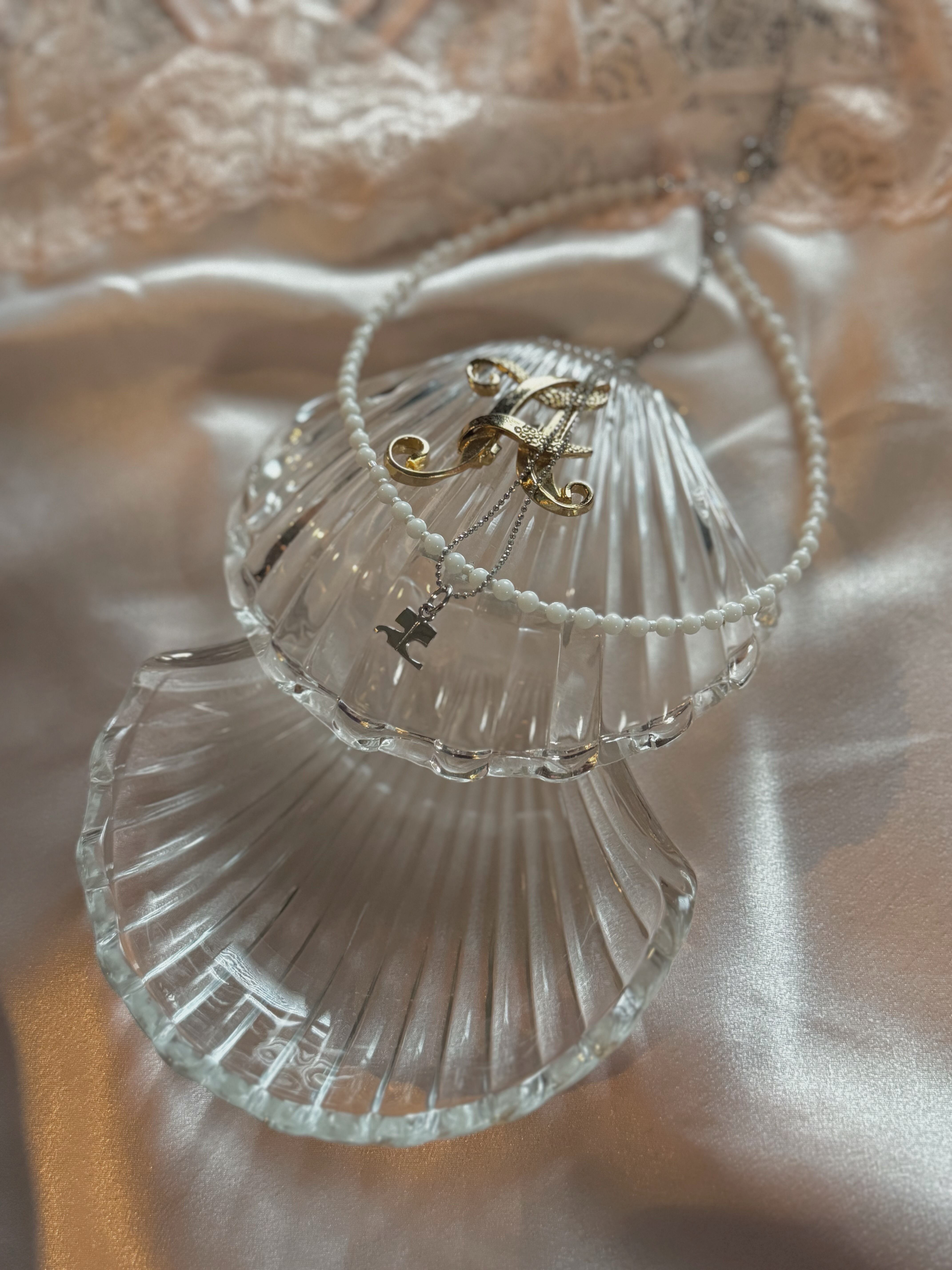 Courrèges silver logo double chain necklace