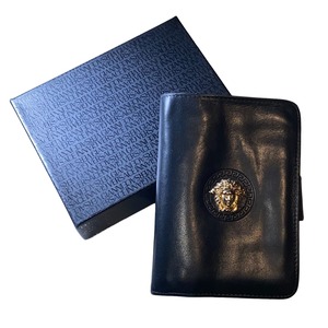 vintage GIANNI VERSACE black leather wallet