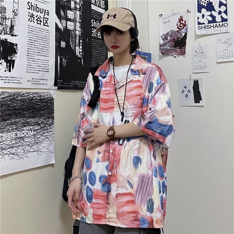 カジュアルシャツ スタンダードプリントレディーススタイルTシャツ トップス レトロ ケッペル5289070800