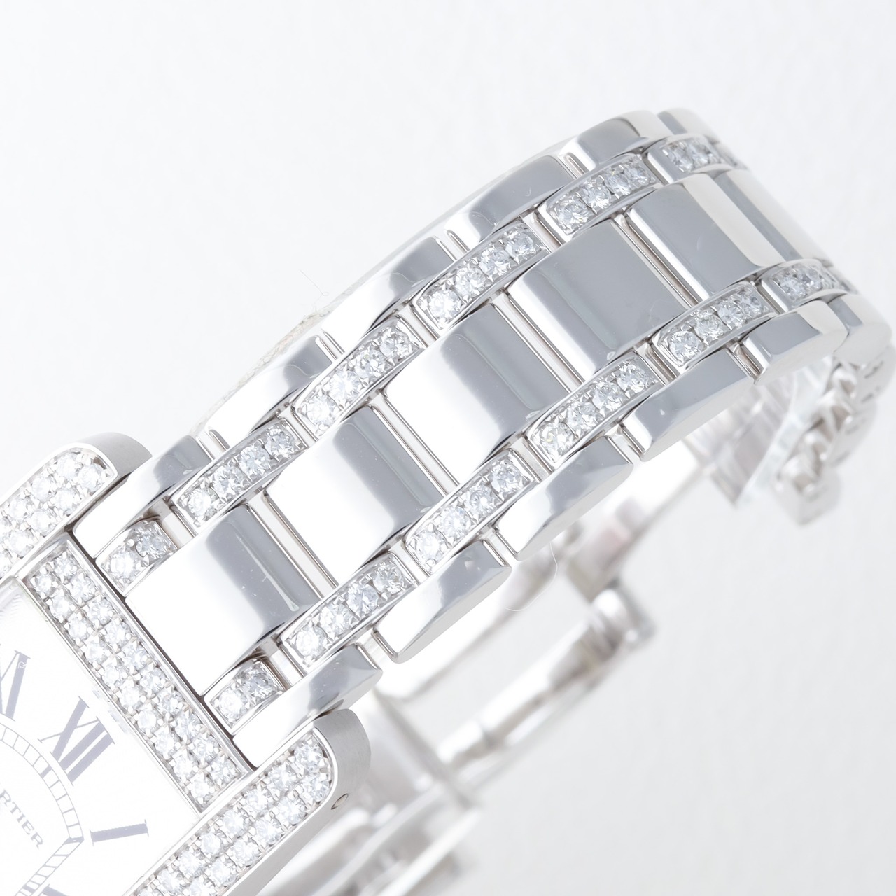 カルティエ タンクアメリカン MM WG 純正ダイヤモンド