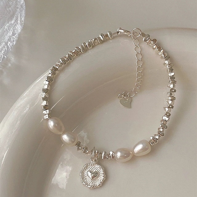 PERCACHY優しいシルバーパープルブレスレット