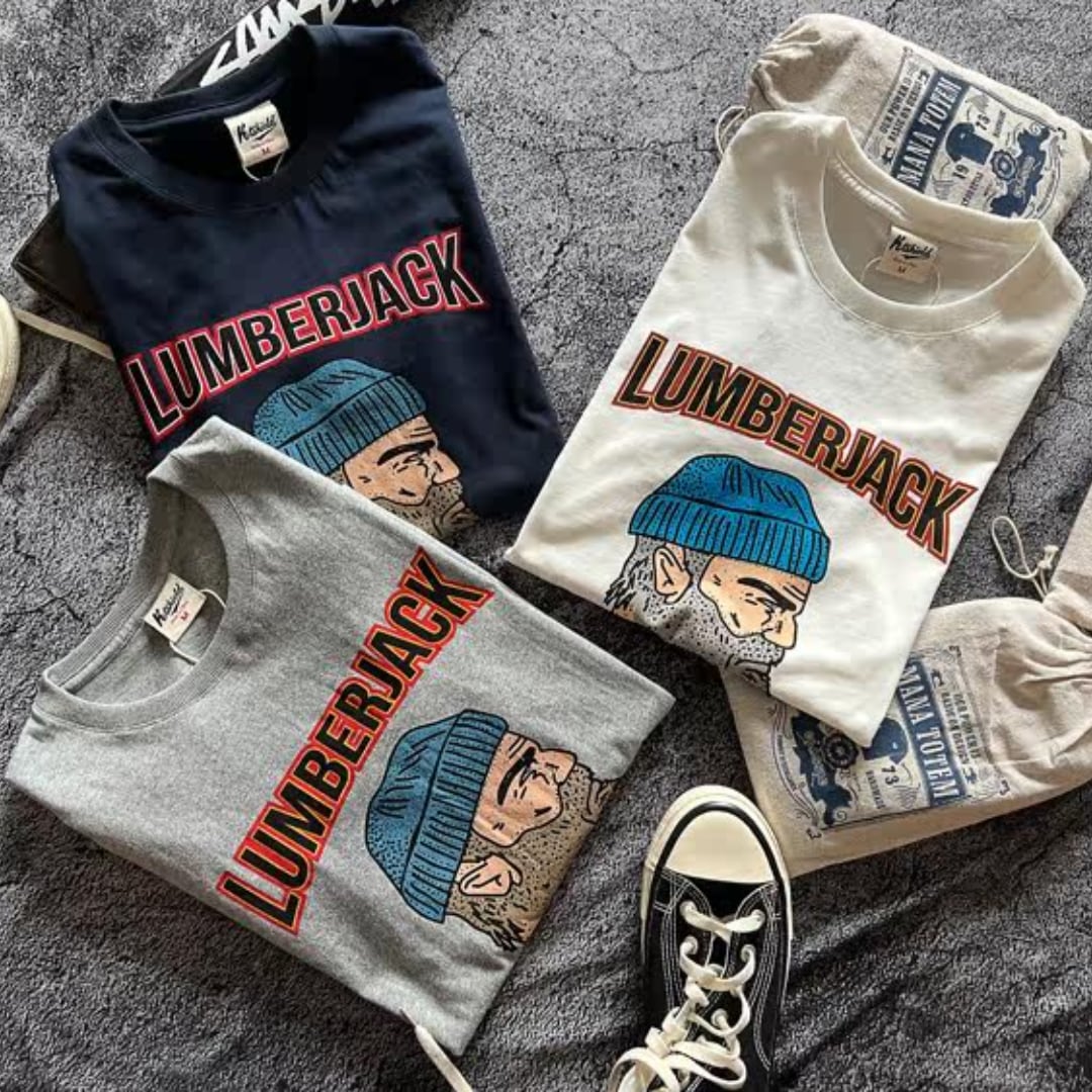 North American lumberjack print short-sleeved T-shirt(GV344)