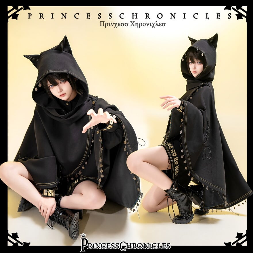 王子系ロリィタ 黒猫シャツ×ブラウス 少年装向け｜WithU | ゴスロリ