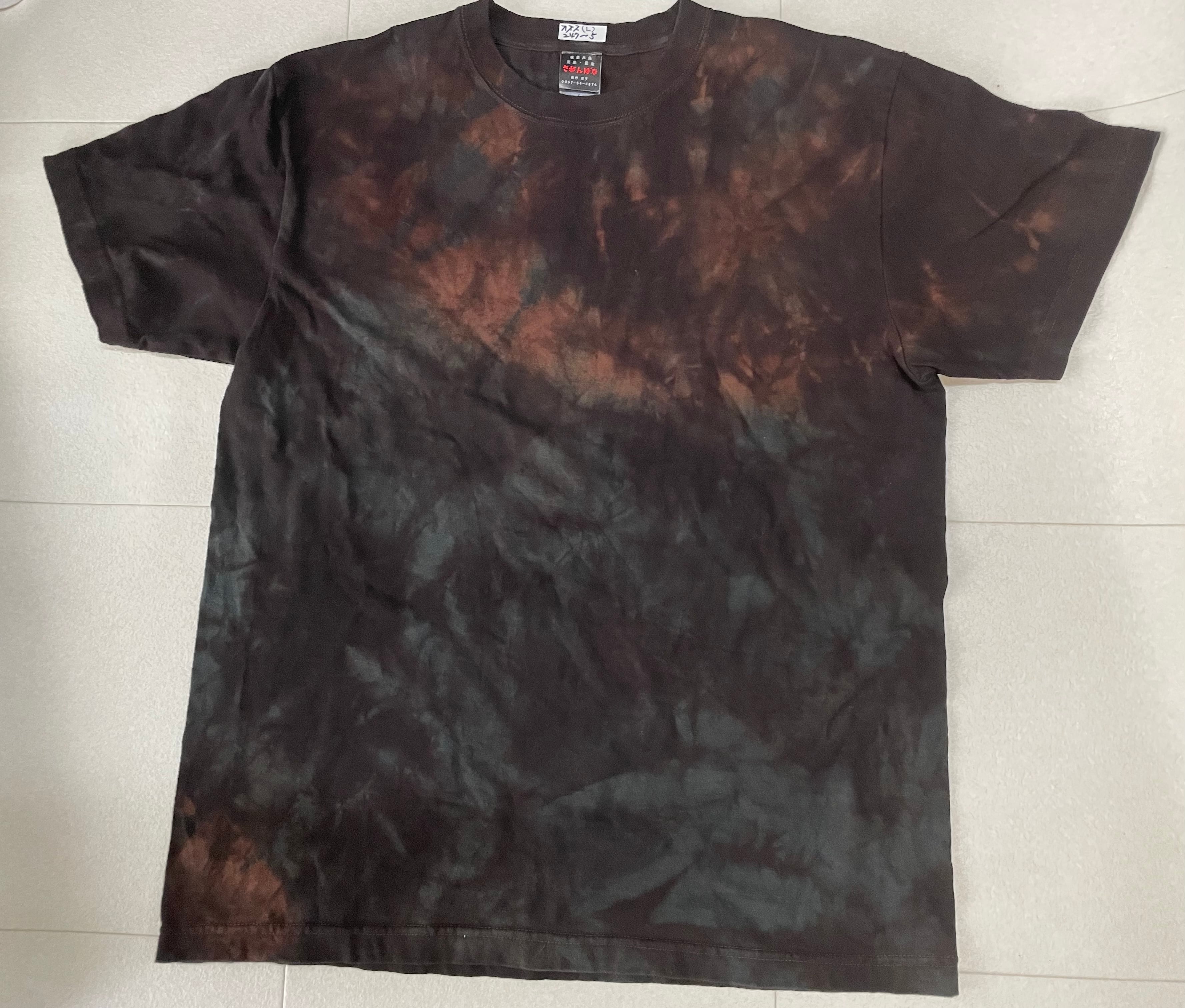 カジュアル泥藍染Tシャツ【カオスの海 M】ad 247-5 | 泥染・藍染