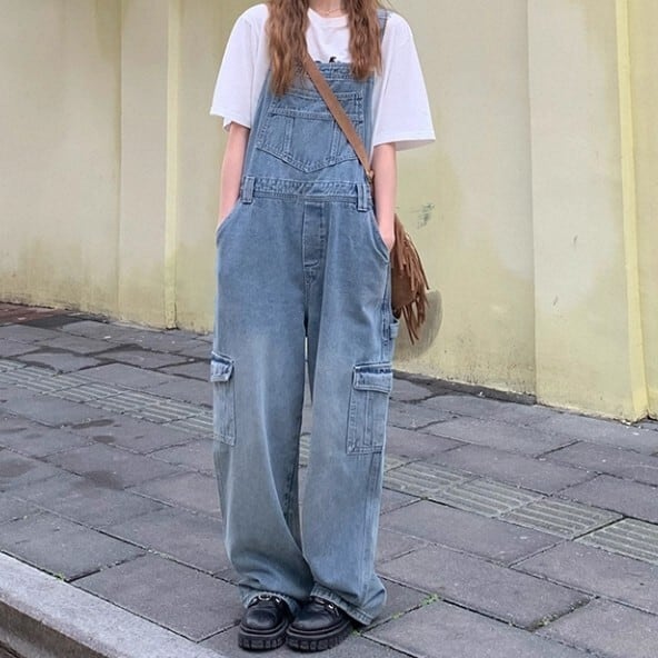 ワイドデニム オーバーオール L1119