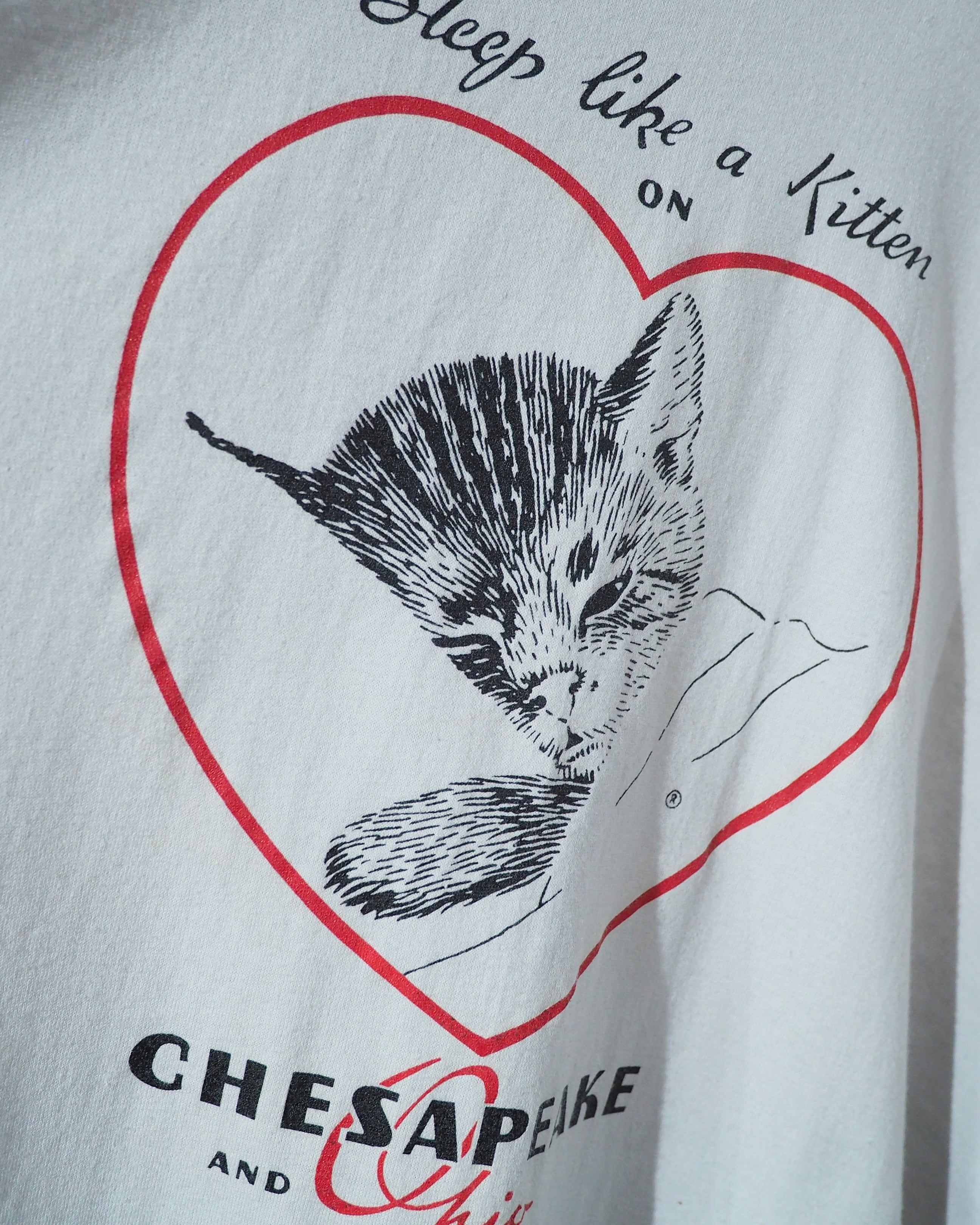 1990s " Made in USA " Sleep Cat printed vintage Tee