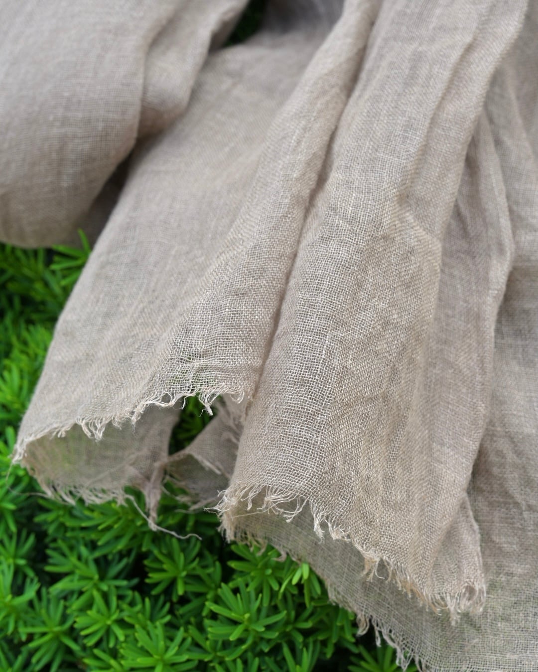 手染め 麻100% 麻布｜金魚草（植物染め）｜futashiba248 Linen textile