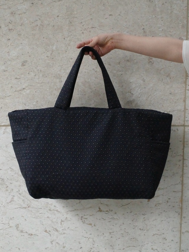 flower jacquard bag  " weekend " / navy
