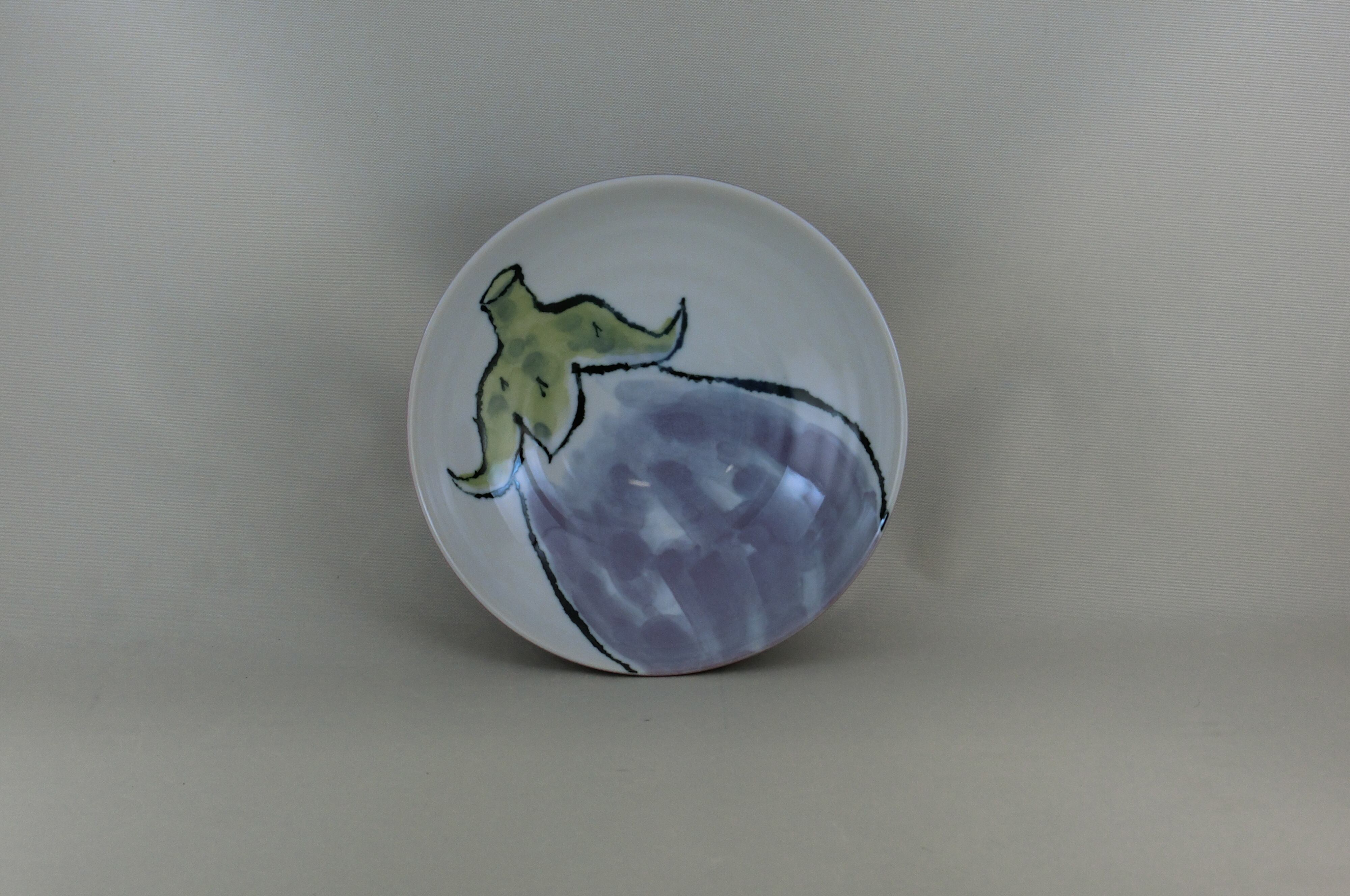 野菜シリーズ　6寸浅鉢（茄子）