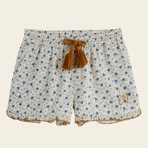 emile et ida/LILY OF THE VALLEY BLUE FLOWER SHORTS