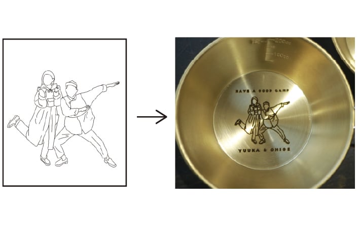 オリジナルイラストシェラカップ（真鍮） | K&D MARKET.