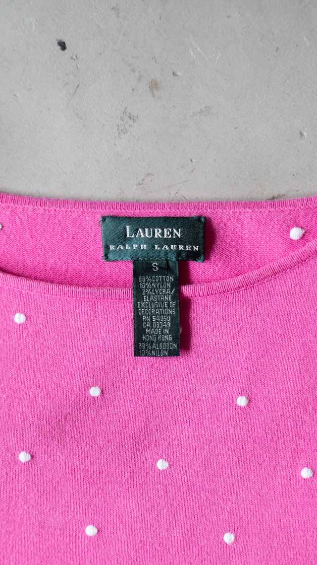 "LAUREN RALPH LAUREN" 1990s Dots boatneck knit