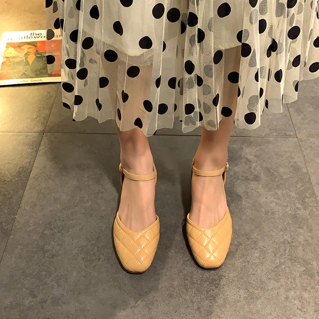 シングルスプリングレッドバックルソリッド カラー 靴 シューズ 春物 ソリッドカラー 部族の婦人靴41194241555