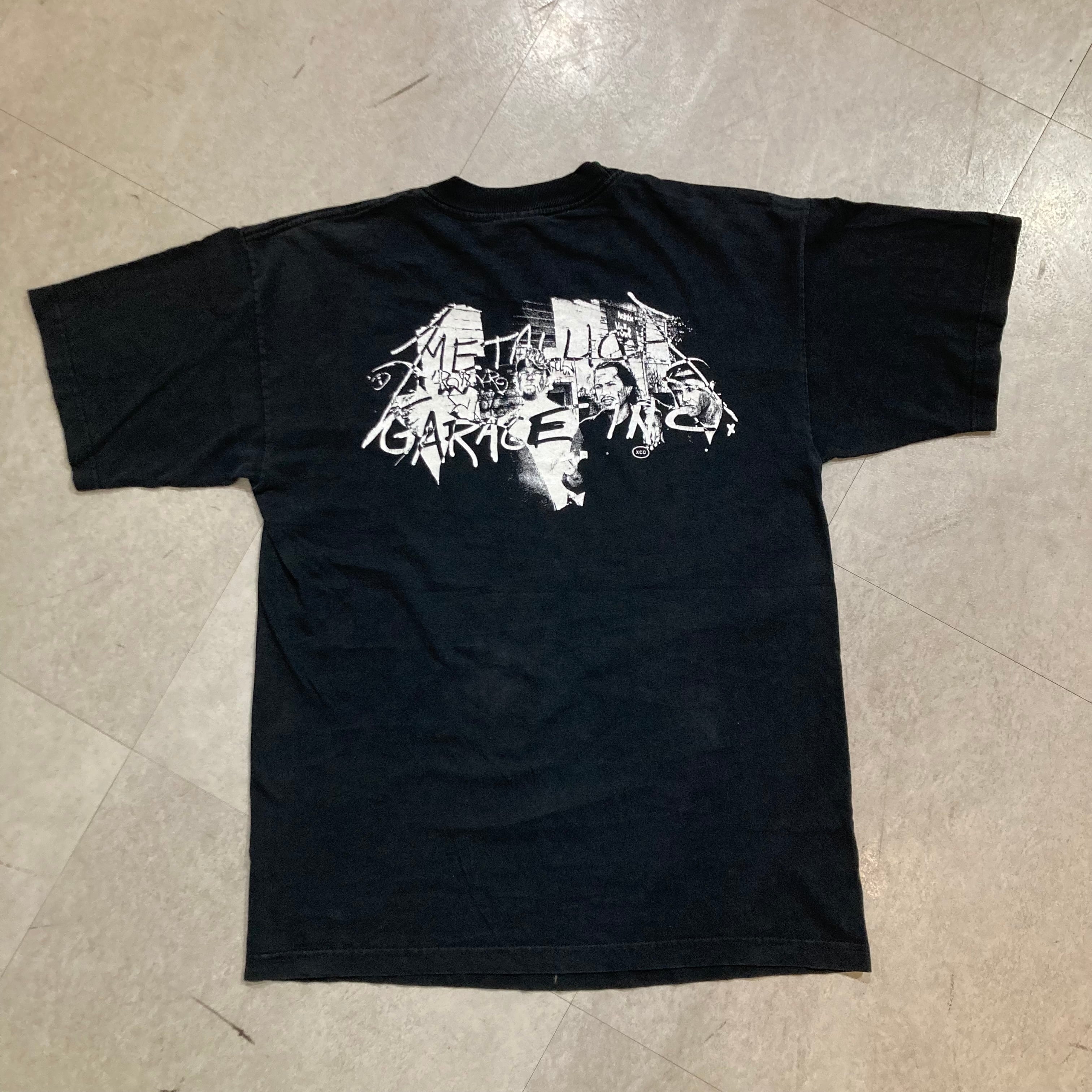 90年代 size : L【 METALLICA 】GARAGE INC. メタリカ ガレージインク バンドTシャツ バンT フォトプリント  両面プリント 黒 古着 古着屋 高円寺 ビンテージ