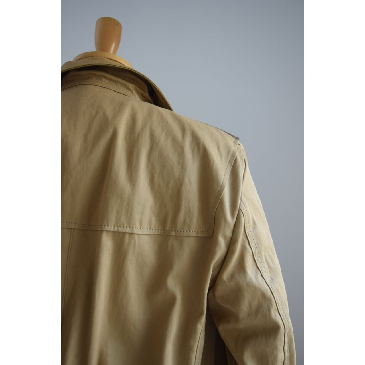 Simva 118-0050G-Khaki Italian Long P-coat Gabardine | O'KEEFFE