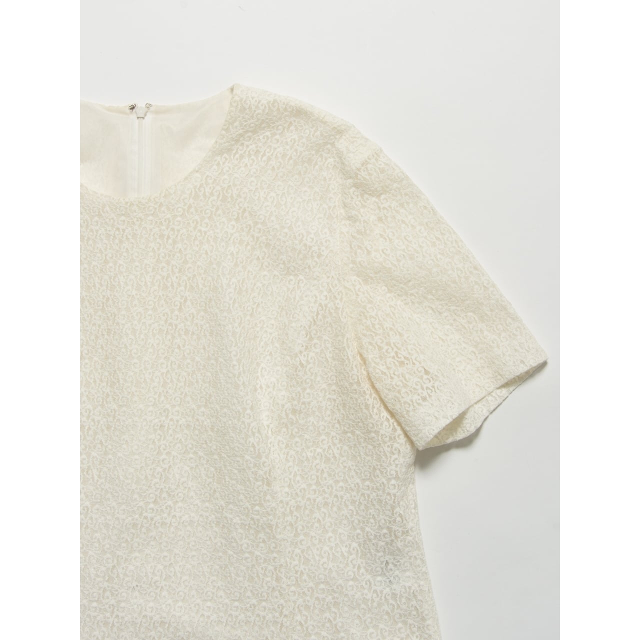 【Burberrys】Collarless h/s lace blouse（バーバリーズ ノーカラー半袖レースブラウス Tシャツ）5b