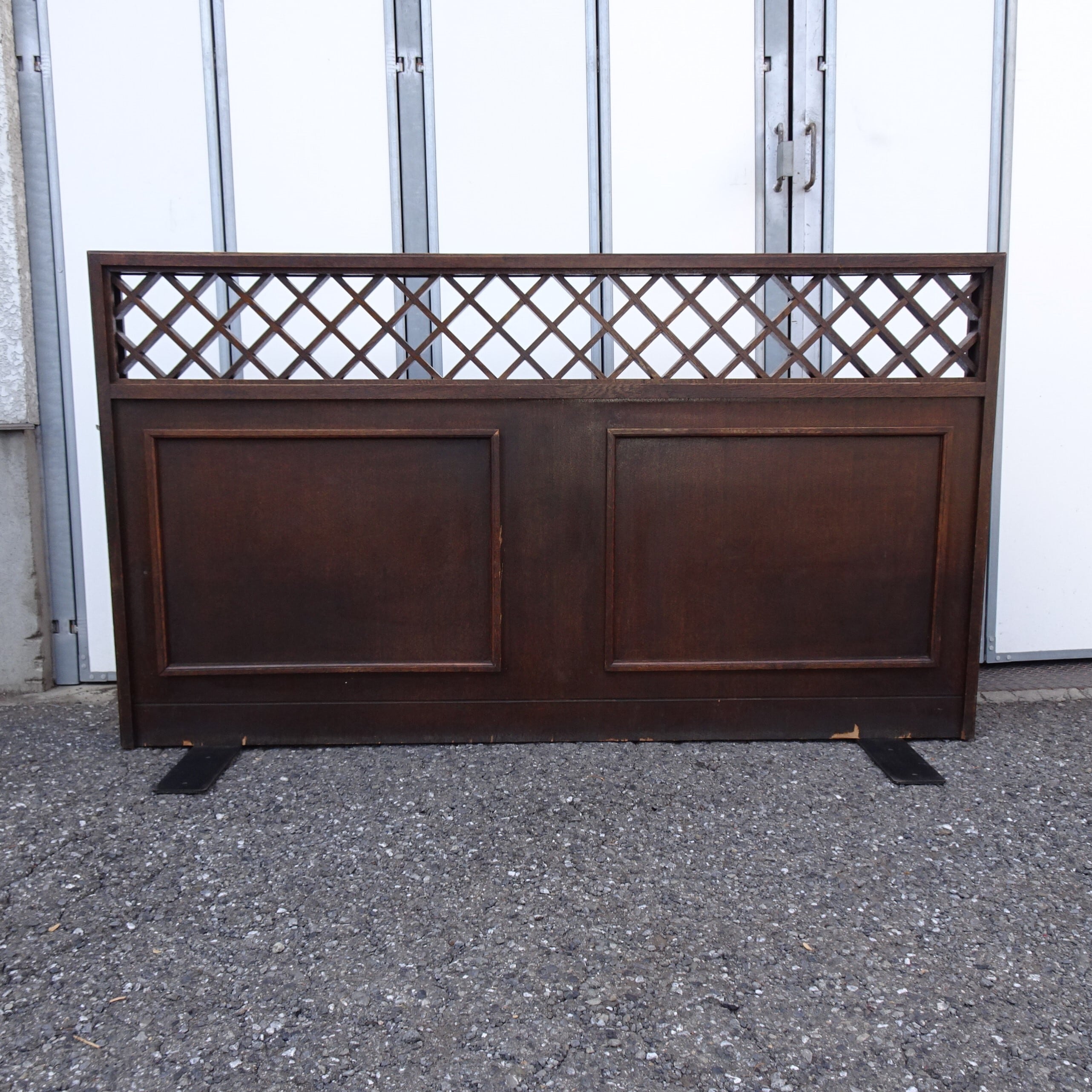 ブラウン木製格子パーテーション 2枚組 ラタン たのメル便にて発送