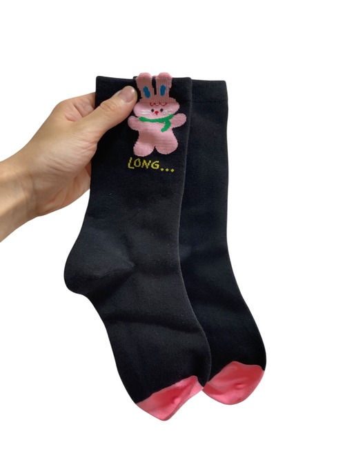【solmu】side  animal socks（うさぎ）