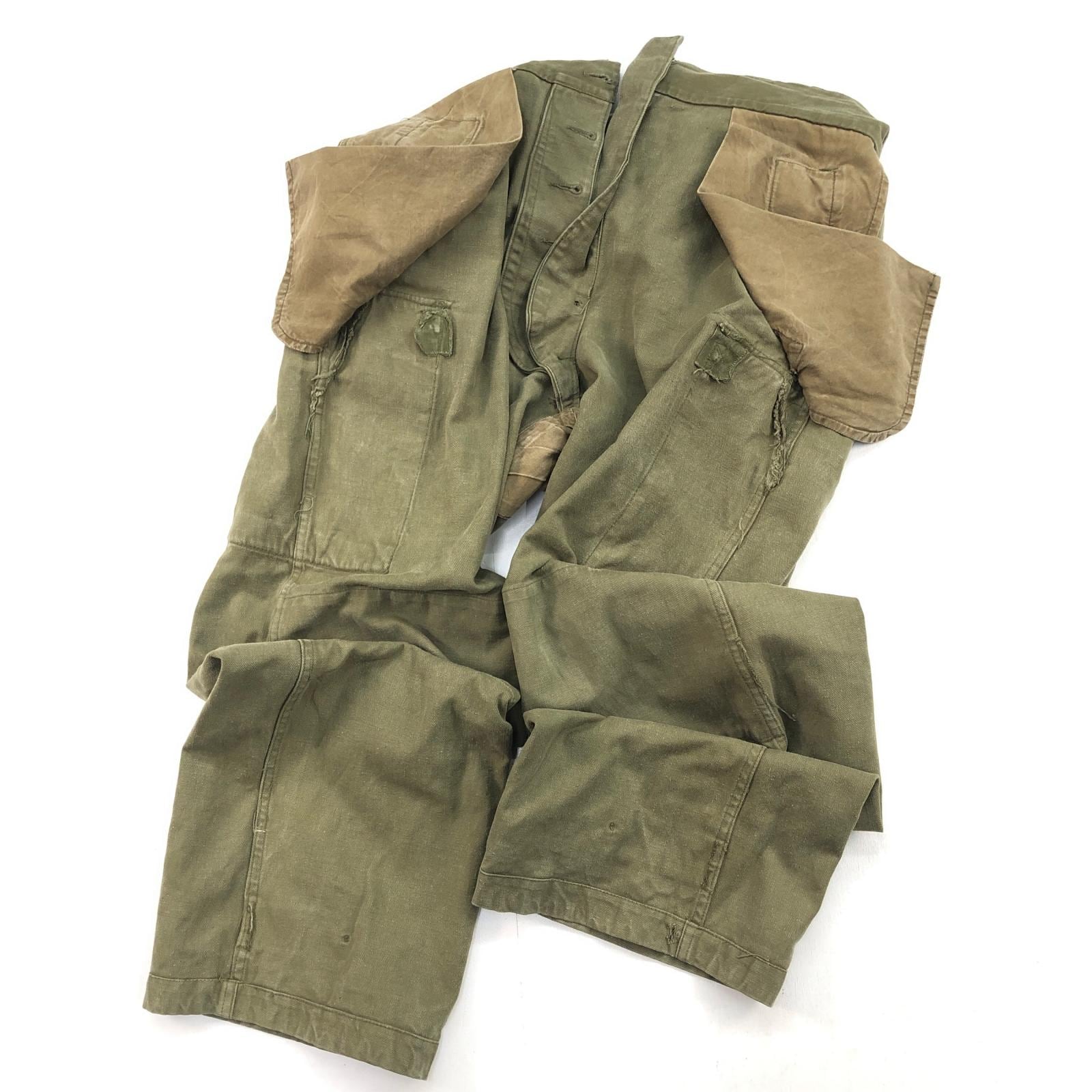 フランス軍 M-47 カーゴパンツ 1950年代 実物 ヴィンテージ オリーブ FRENCH ARMY フランス軍 50年代 M-47 カーゴパンツ 前期型 オリーブ