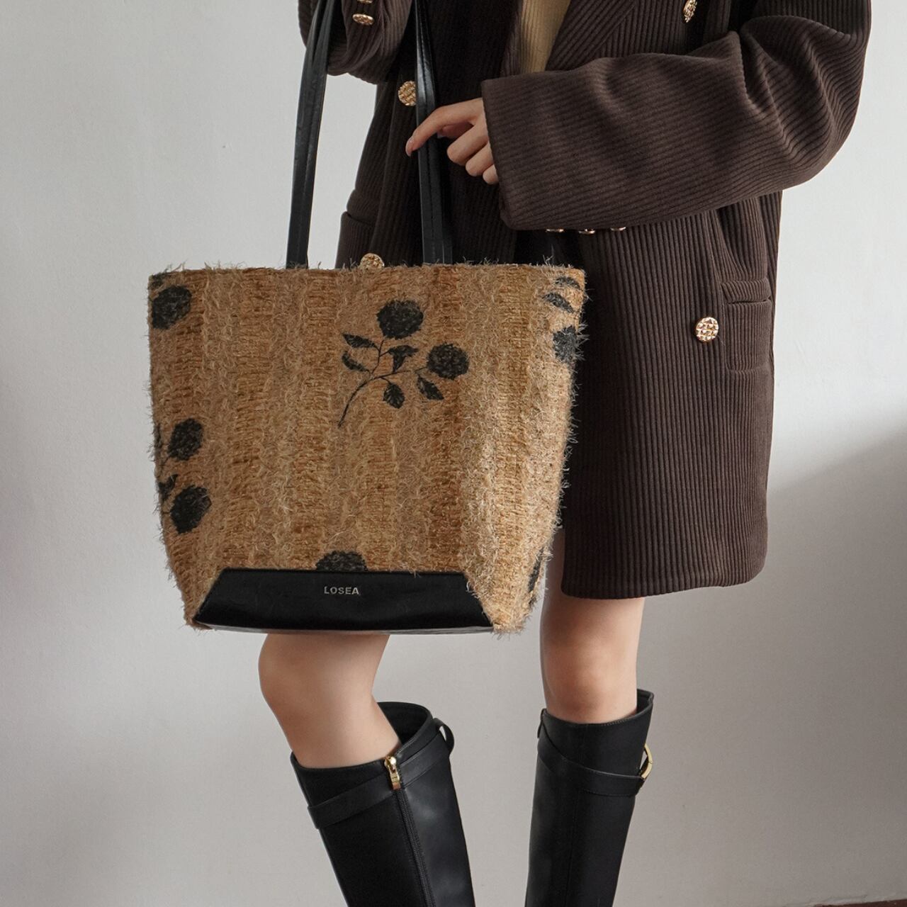 Floral design tote bag S841