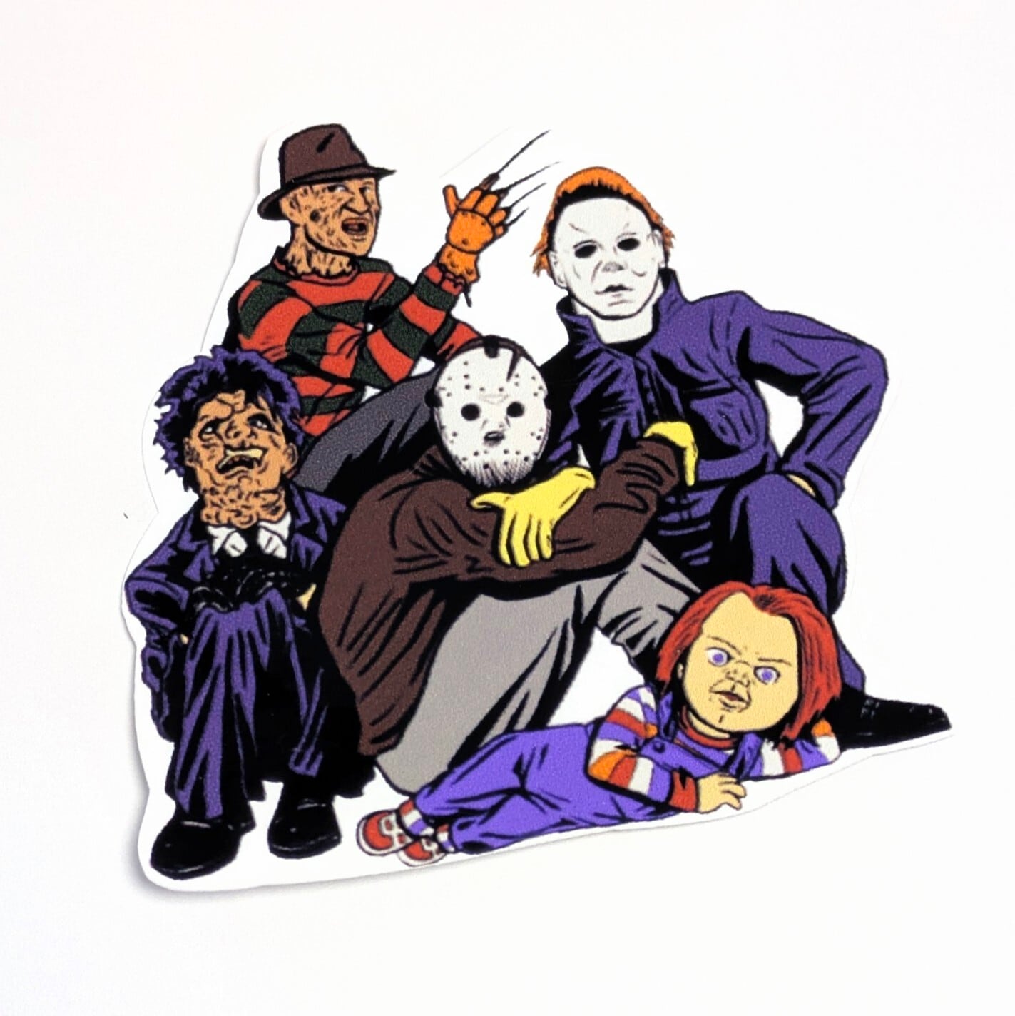 送料無料!! 【 DIE-CUT STICKER / ダイカットステッカー】 『 ホラー映画キャラクター / ホラーアイコン 』 スラッシャー・キラー / ヴィラン / ホラー映画歴代の悪達集合(笑) / ステッカー / シール