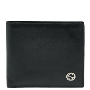 グッチ インターロッキングG 二つ折り財布 115217 ブラック レザー メンズ GUCCI 【中古】