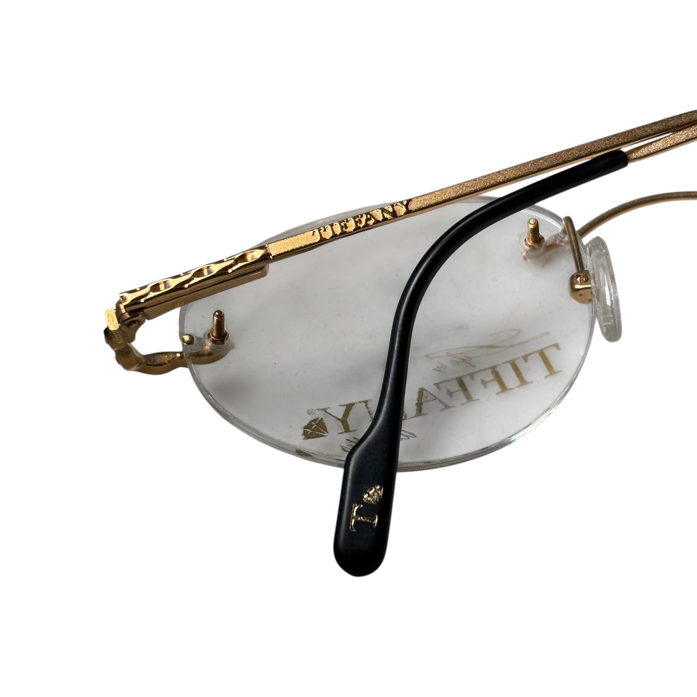 nos) vintage TIFFANY LUNETTES 23k gold plated glasses “T660