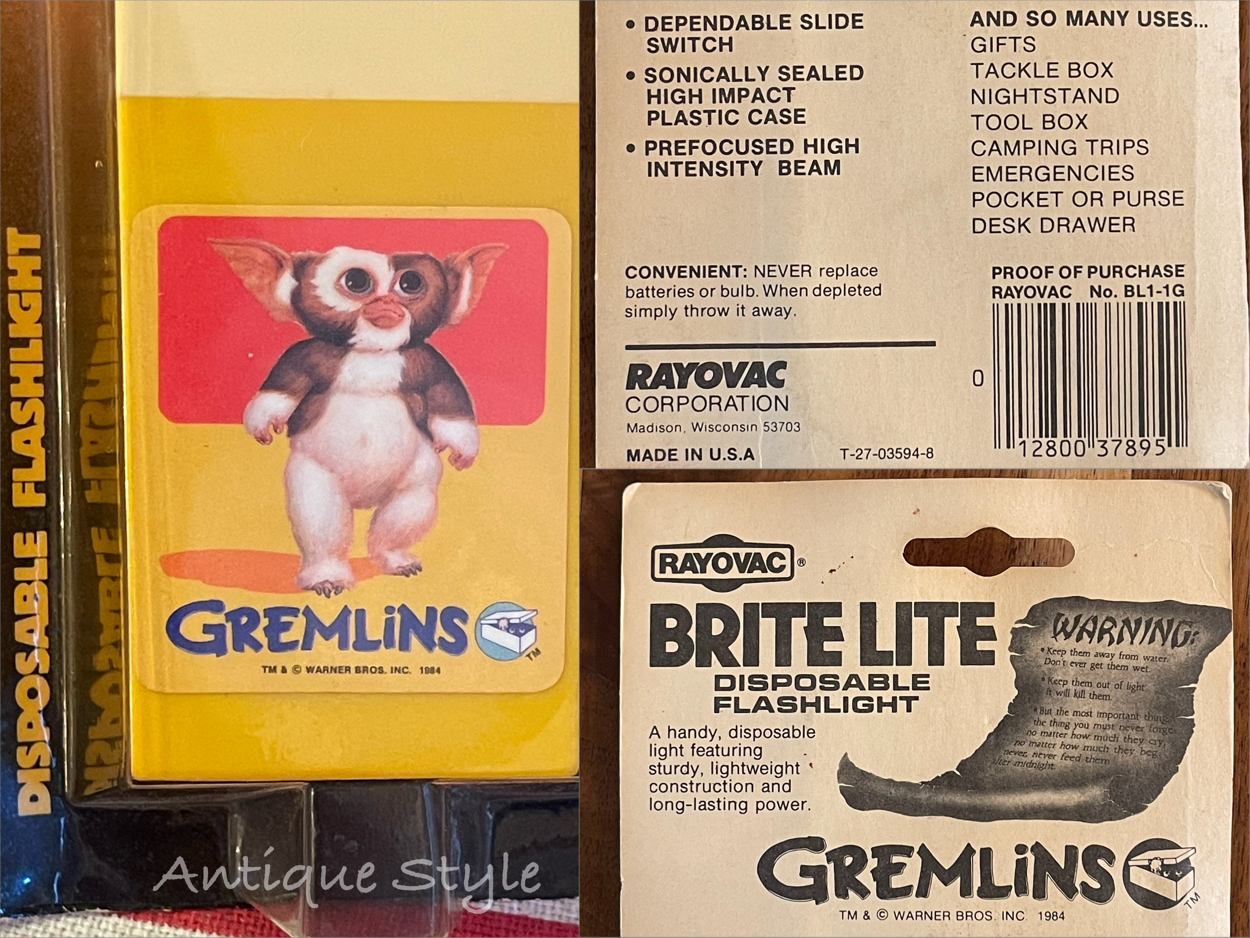 グレムリン 1984's 未開封 GREMLINS ギズモ 懐中電灯 フラッシュライト ...