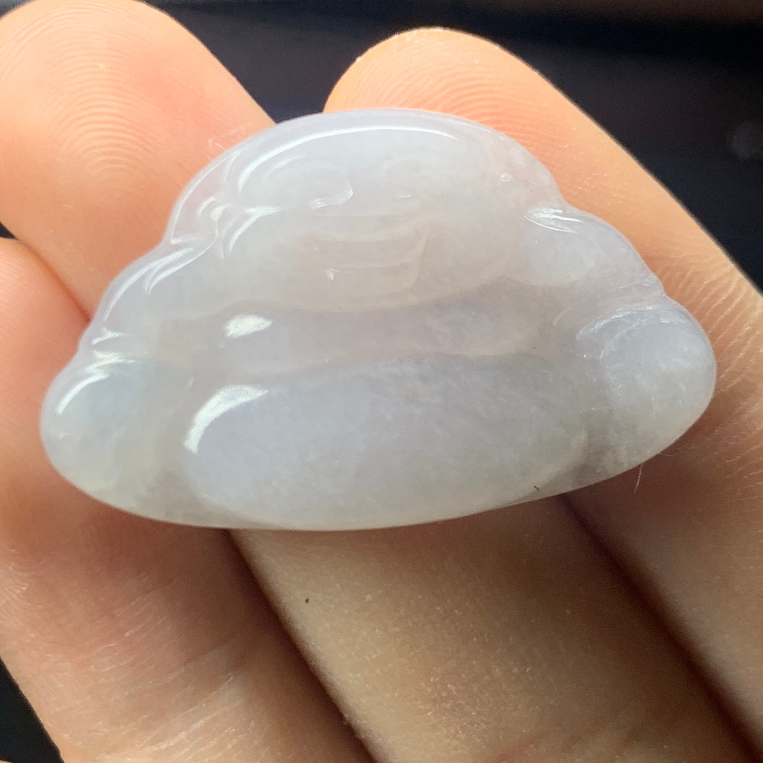 本翡翠置物 グァテマラ産 釣りネコちゃん 可愛い みずみずしい 無含浸