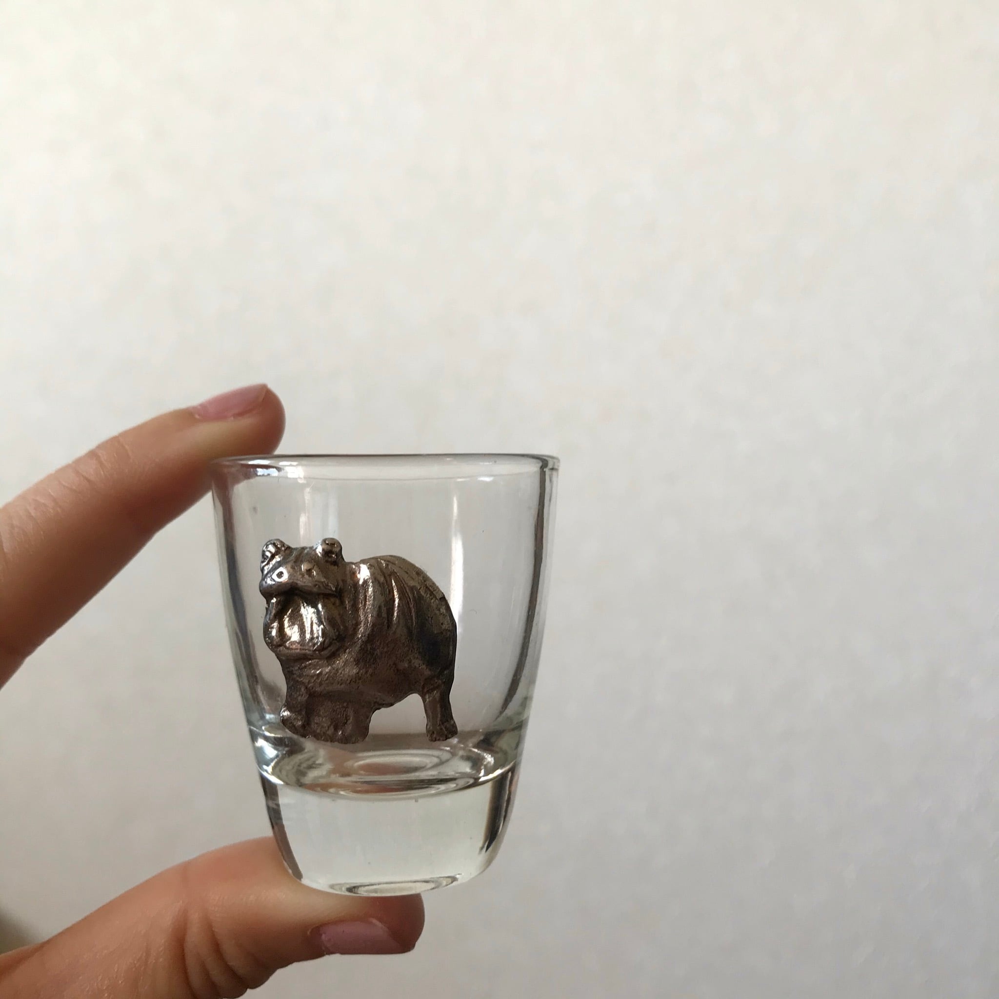 カバのいるショットグラス