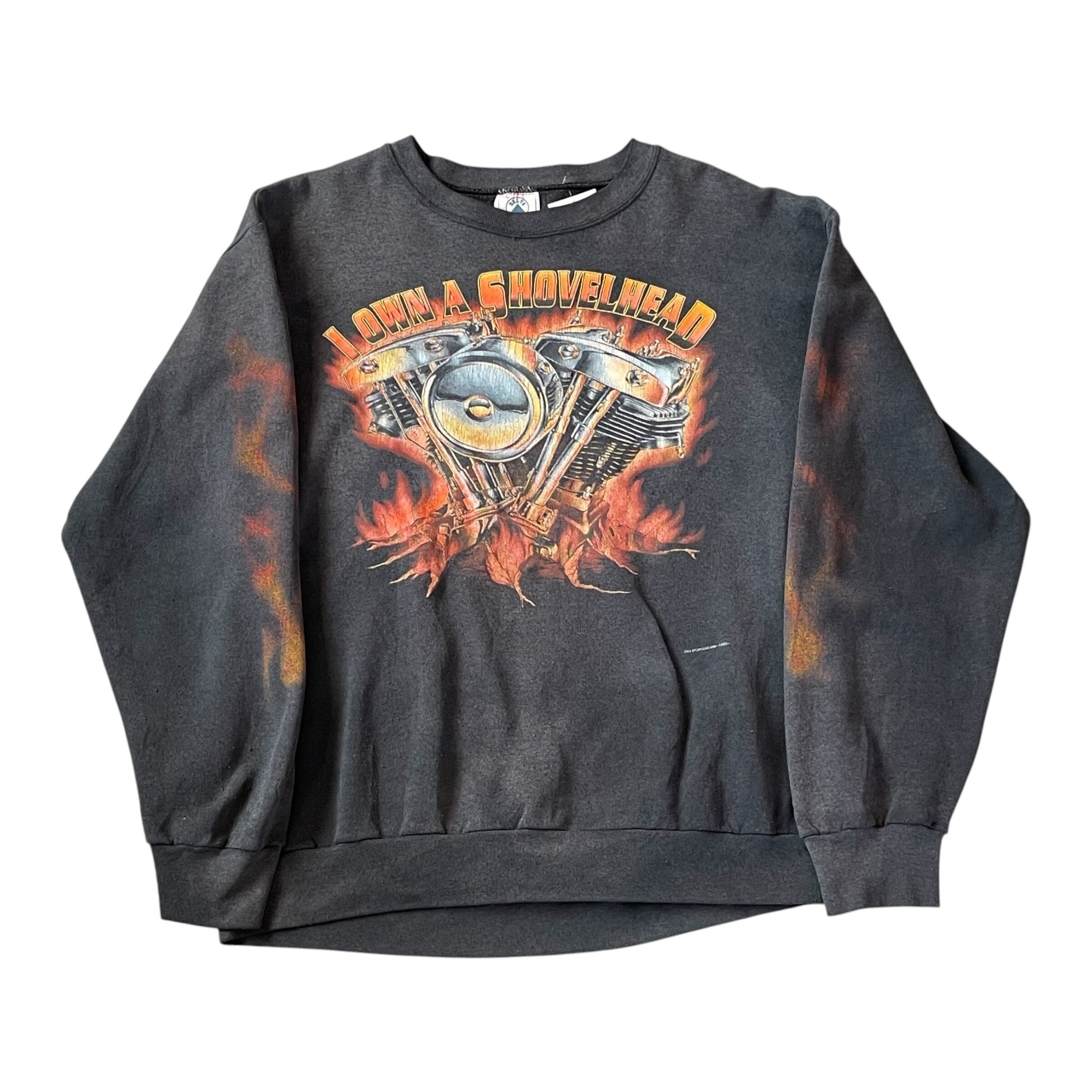 90s unknown "I OWN A SHOVELHEAD" sweat