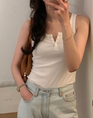 [OUNCE] button sleeveless (即納)