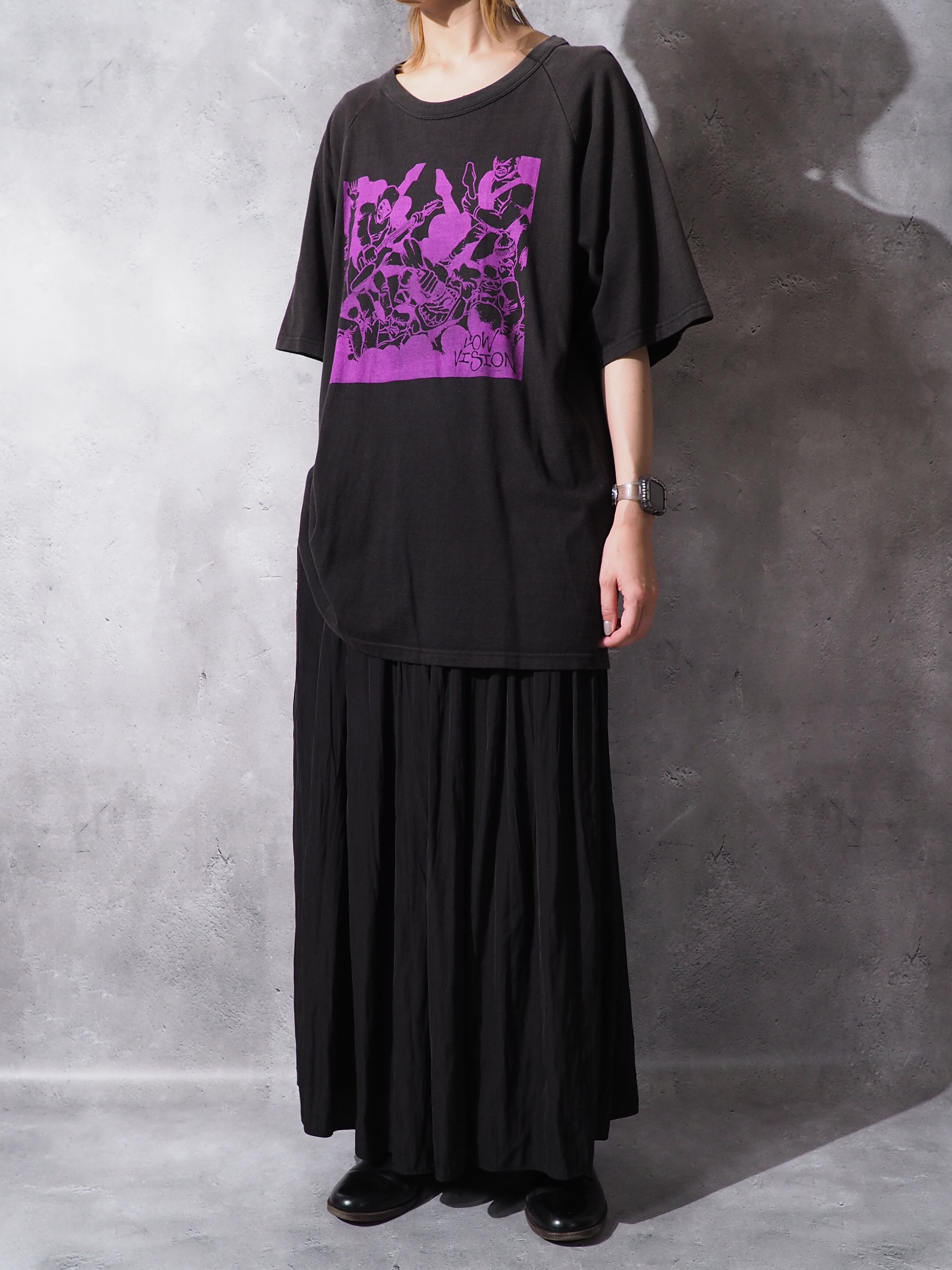 Low vision fade discoloration aging printed tee